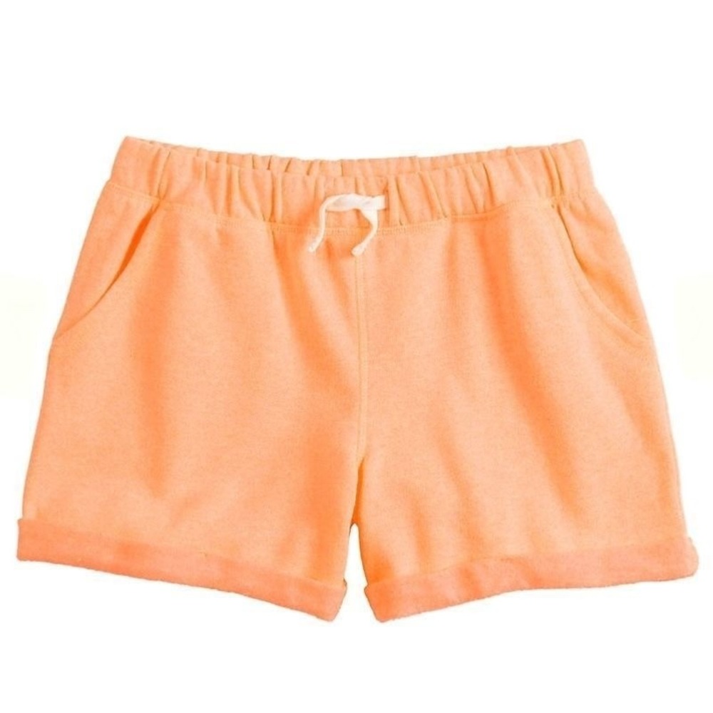 NWT Girls SO French Terry Midi Shorts in Orange Tropical Medium